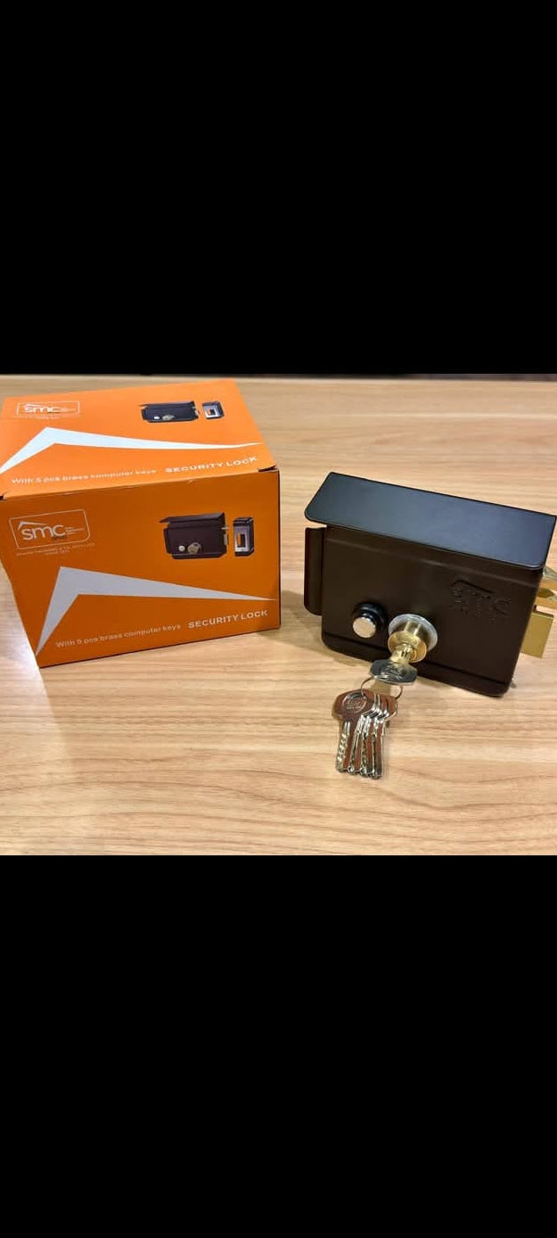 SMC Electric Rim Door Lock | Heavy Duty Security Door Lock with Keys